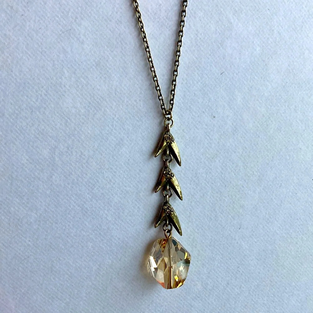 Gerard Yosca Glass Crystal Pendant Dangle Necklace